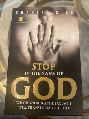 Stop, In the Name of God by Charlie Kirk Book- Black & Gold Cover New